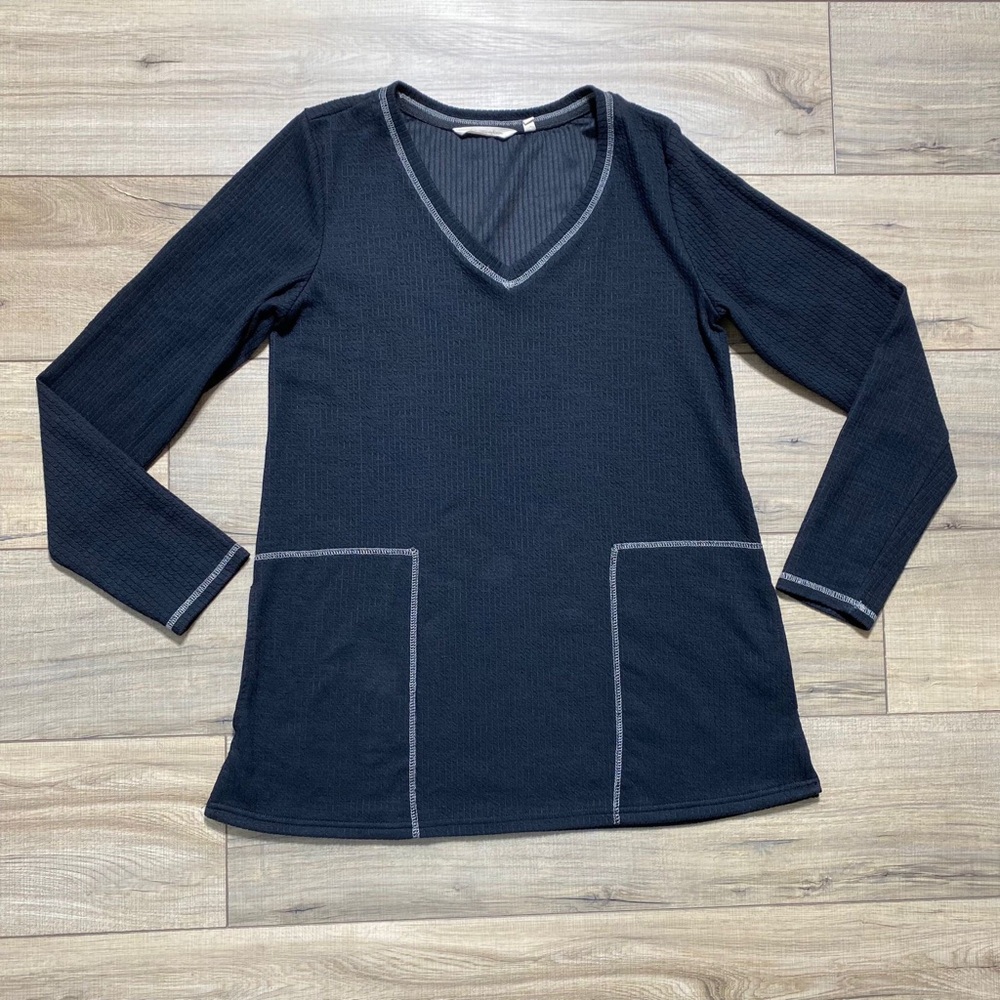 Soft Surroundings Womens Nellie Long Sleeve Tunic Size Small Black